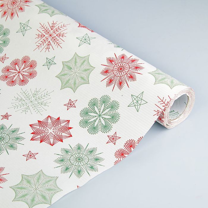 Бумага упаковочная крафт "Рождественские украшения", 0.5 х 10 м
