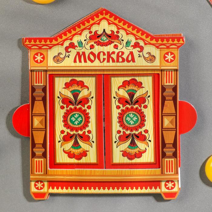 Магнит раздвижной в форме окошка «Москва», 8.6 х 10.8 см