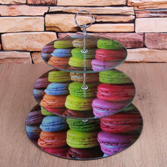 Блюдо 3 яруса "Макаруны" 30х30х30 см