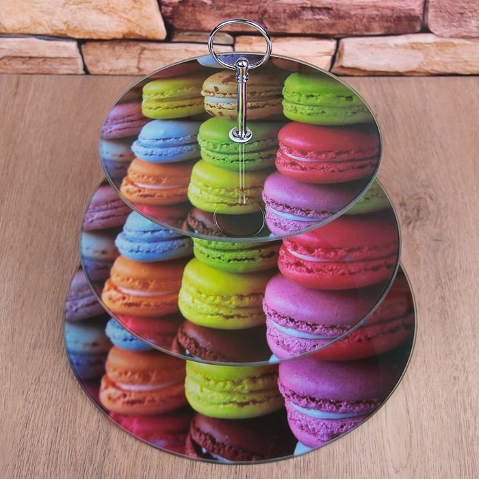 Блюдо 3 яруса "Макаруны" 30х30х30 см