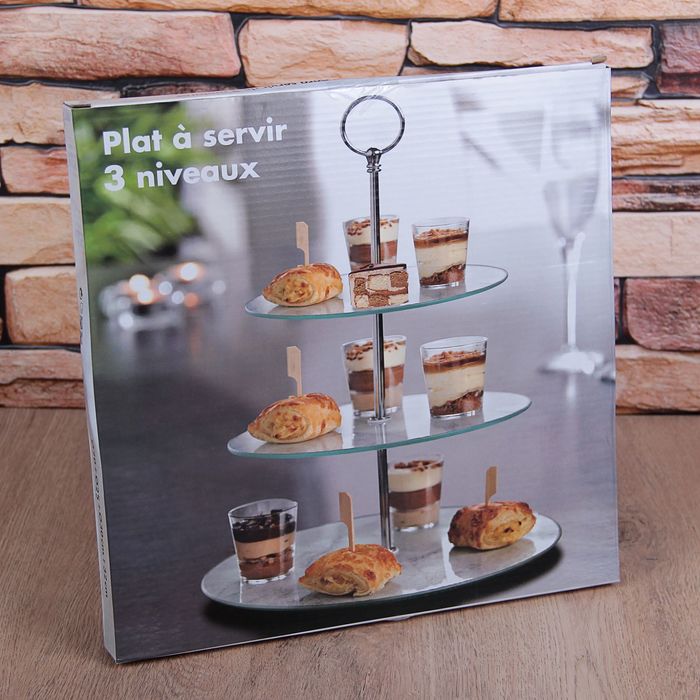 Блюдо 3 яруса "Макаруны" 30х30х30 см