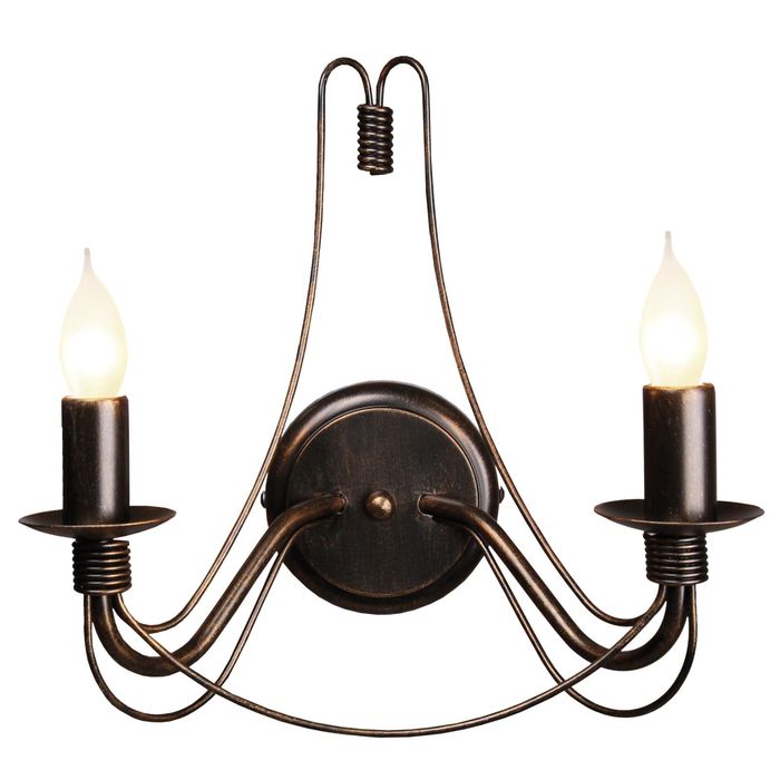 Бра "Замок" 2x60W Е14 коричневого 33x31x17 см
