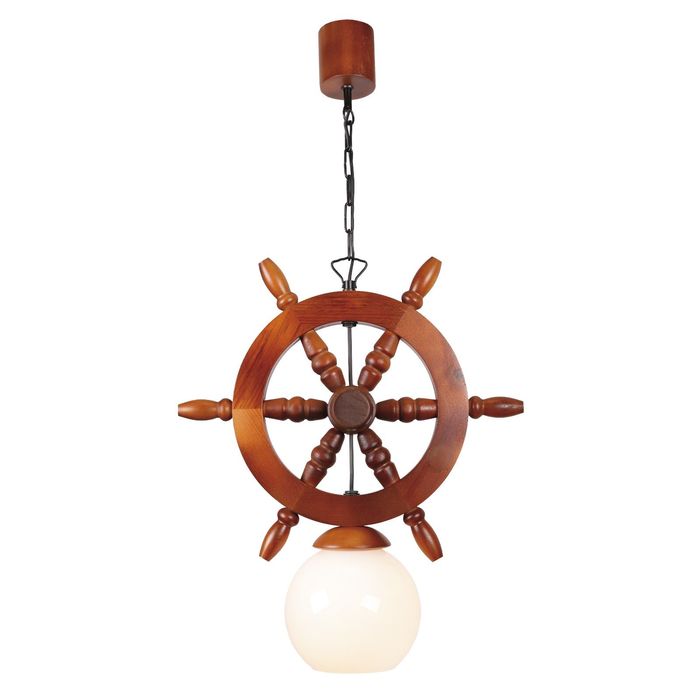 Люстра подвес "Штурвал" 1x60W E27 Орех 37x44x159 см