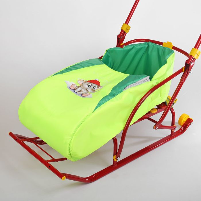 Матрас со съёмным чехлом «Слон», цвет зелёно-салатовый