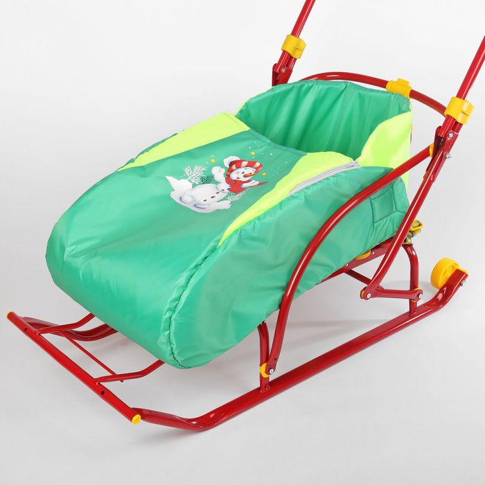 Матрас со съёмным чехлом «Снеговик», цвет зелёно-салатовый