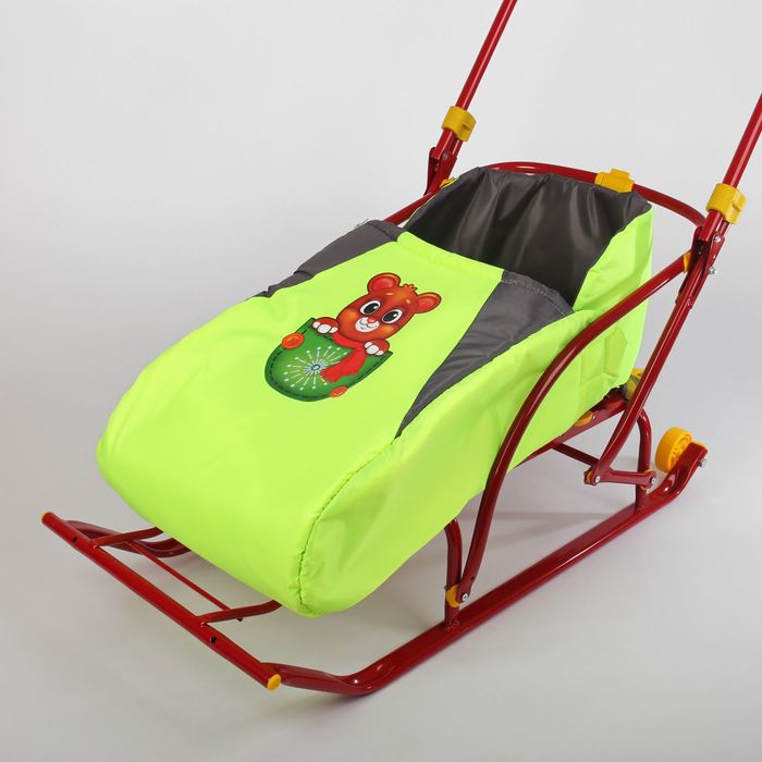 Матрас со съёмным чехлом «Медведь», цвет серо-салатовый