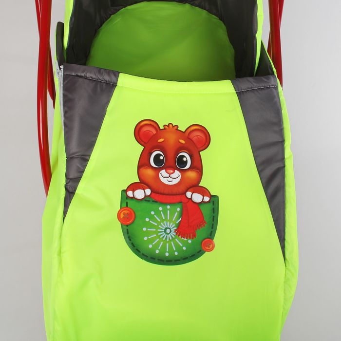 Матрас со съёмным чехлом «Медведь», цвет серо-салатовый