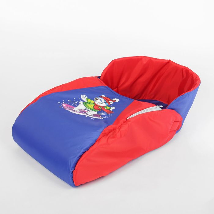 Матрас со съёмным чехлом «Белый медведь», цвет красно-синий