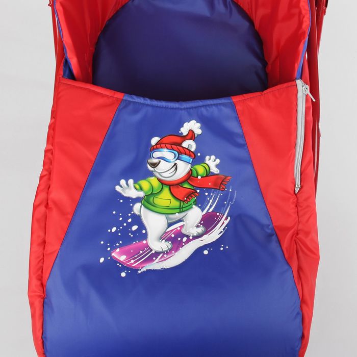 Матрас со съёмным чехлом «Белый медведь», цвет красно-синий