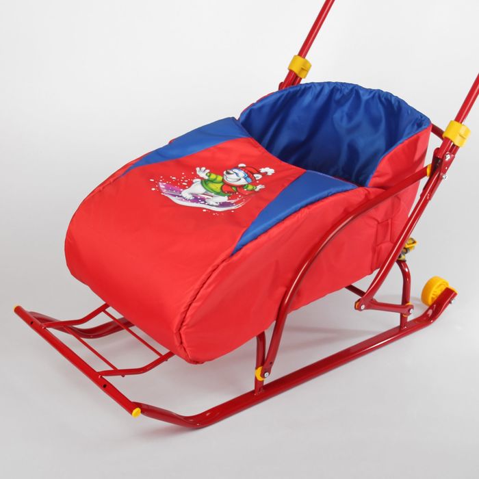 Матрас со съёмным чехлом «Белый медведь», цвет красно-синий