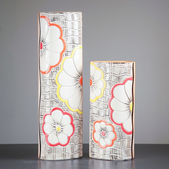 Набор ваз "Сердечко" 2 шт цветные , микс