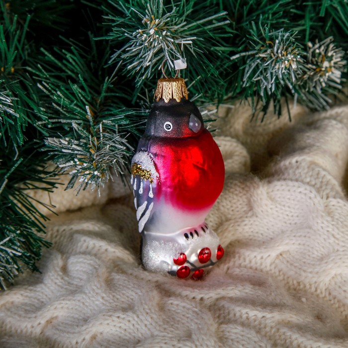 Ёлочное украшение "Снегирь" 10 см