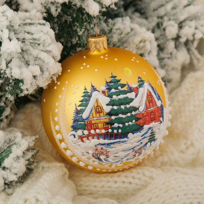 Шар "Зимняя ночь" 8,5 см    микс