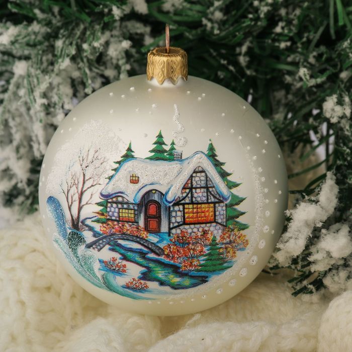 Шар "Домик у моста" 8,5 см    микс