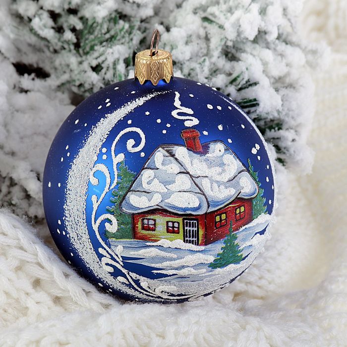 Шар "Зимний вечер" 8,5 см    микс