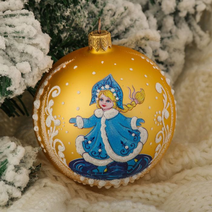 Шар "Снегурочка на коньках" 8,5 см   микс