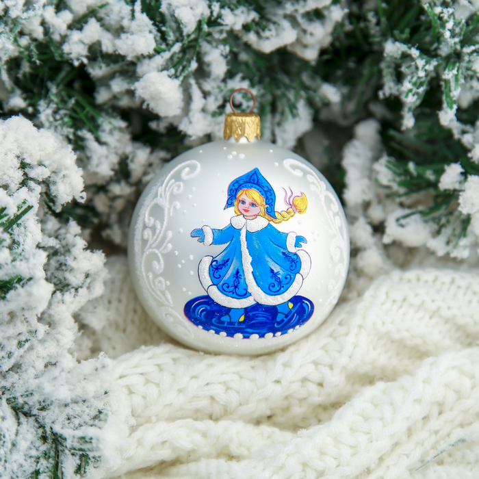 Шар "Снегурочка на коньках" 8,5 см микс