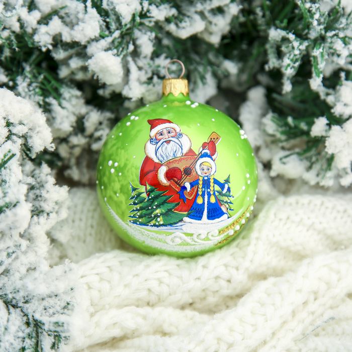 Шар "Дед Мороз и Снегурочка" 8,5 см микс
