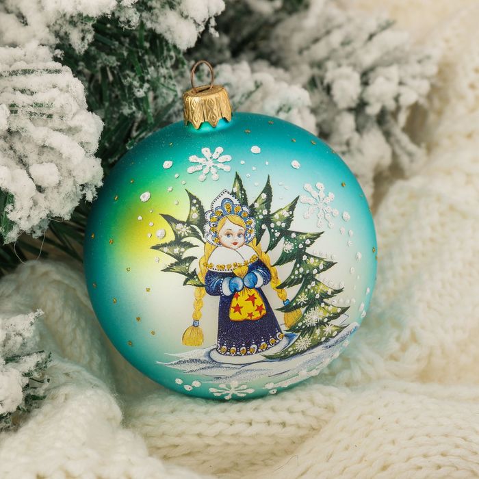 Шар "Снегурочка" 8,5 см   микс