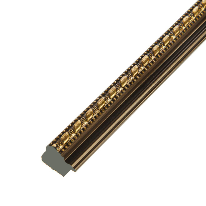 Багет пластиковый 21мм*15мм*2.9м (Ш*В*Д) темно-коричневый/золотой 2115-16