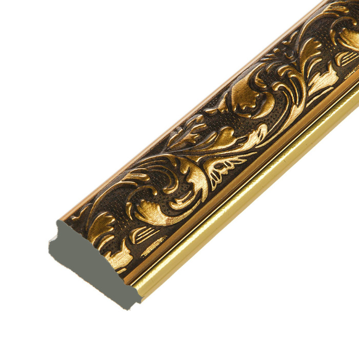 Багет пластиковый 50мм*28мм*2.9м (Ш*В*Д) коричневый/золотой 5028-55