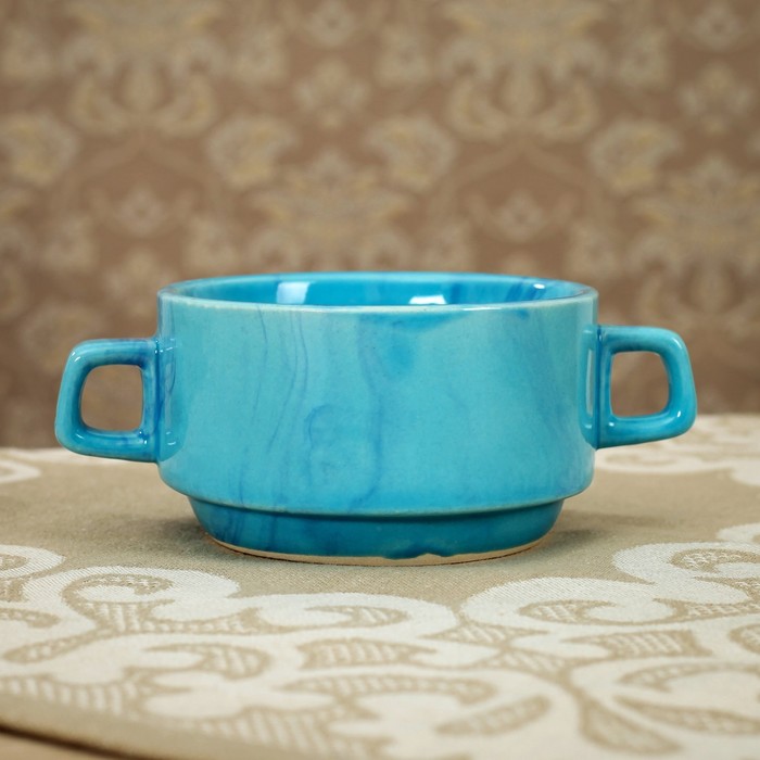 Бульонница 0,35 л, радуга голубая