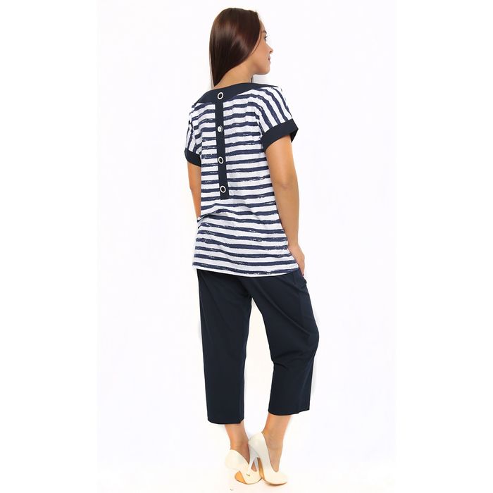 Комплект женский (футболка, бриджи) ТК-406 цвет синий, р-р 50