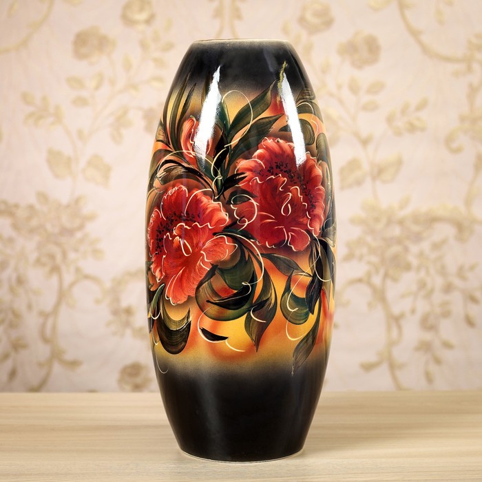 Ваза "Евро" черная, мак