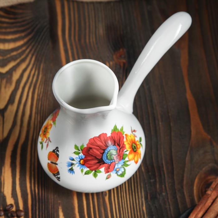 Турка "Маки", белая, 0,5 л