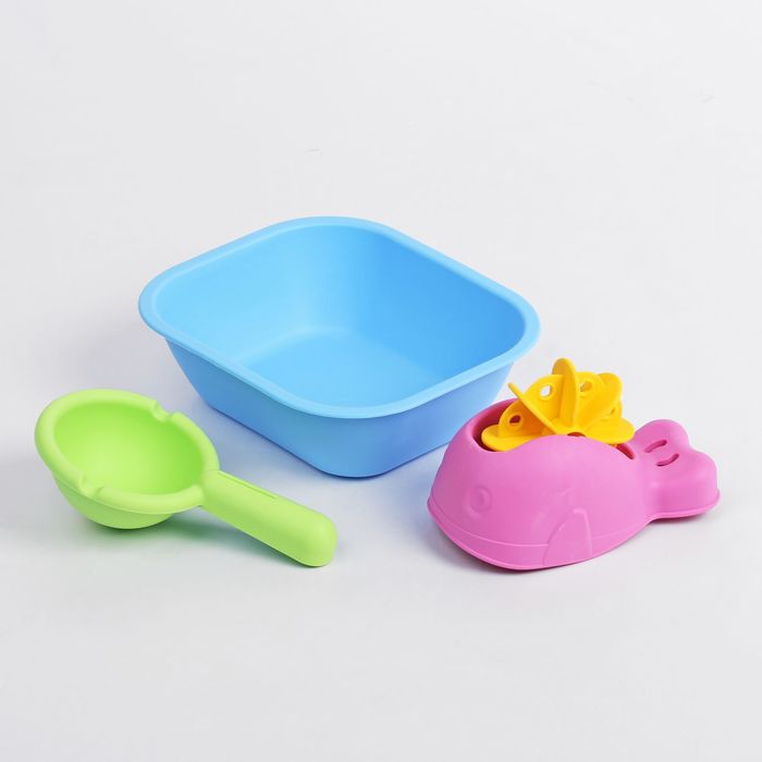 Набор для купания мягкий №2: ванночка, кит, ковшик, МИКС