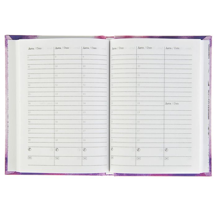 Еженедельник недатированный А6, 96 листов "Акварель ", твердая обложка, матовая ламинация, на резинке