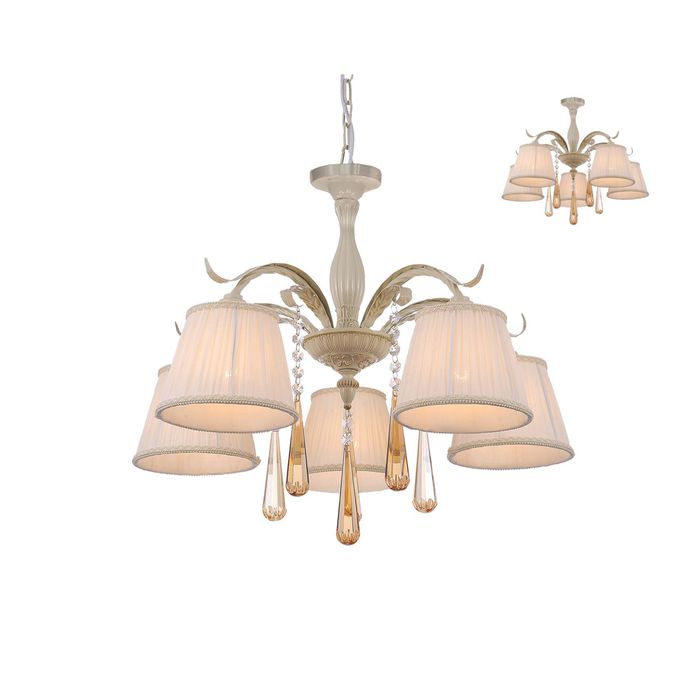 Люстра 1409-5PC "Triste" 5xE14 40W слоновая кость 55,5x55,5x50 см