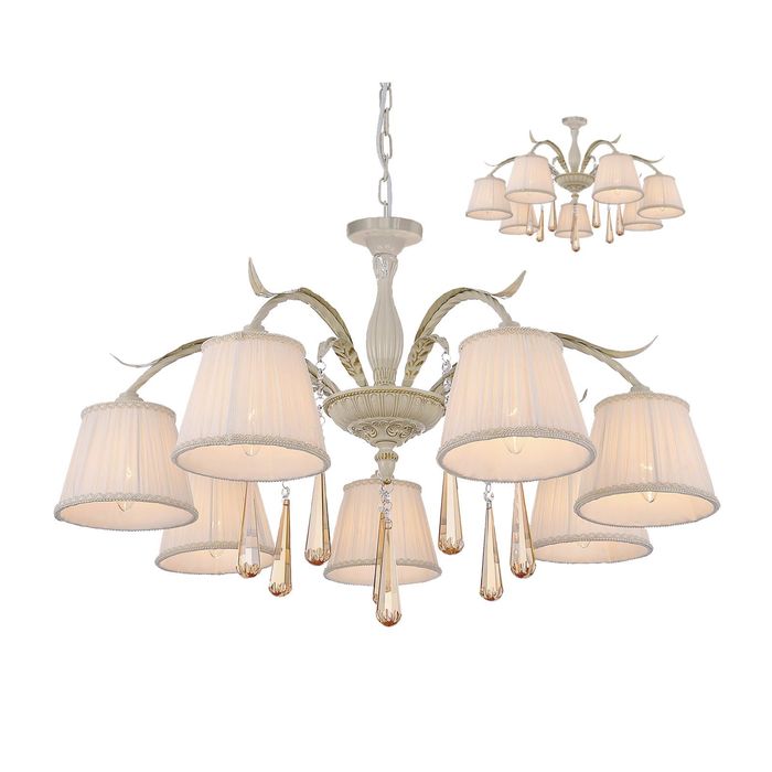 Люстра 1409-7PC "Triste" 7xE14 40W слоновая кость 74x74x50 см