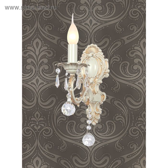 

Бра 1308-1W Gesso 1xE14, 40W белый/золотистый, 11x24x36 см