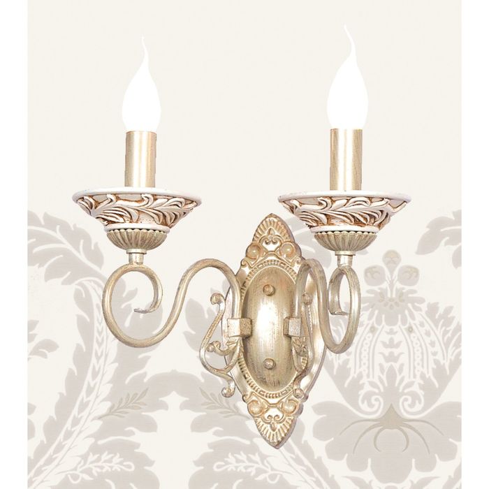 Бра 1141-2W "Gesso" 2xE14 60W античный белый 32,5x18,5x25,5 см