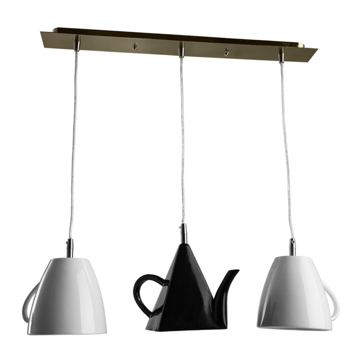 Люстра подвес Caffetteria 3x40W E14 белый черный 67x20x21 см 11181₽