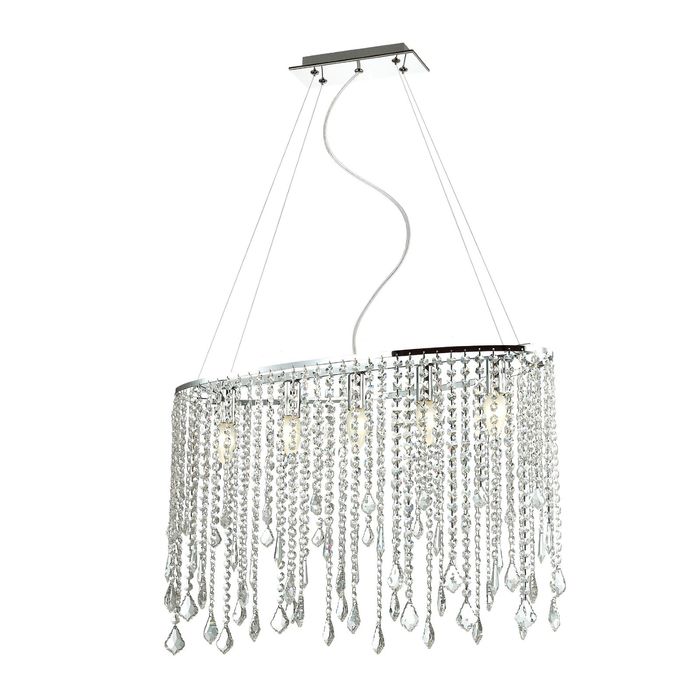 Люстра 1692-5P "Rain" 5xE14 40W хром 24x65x45 см
