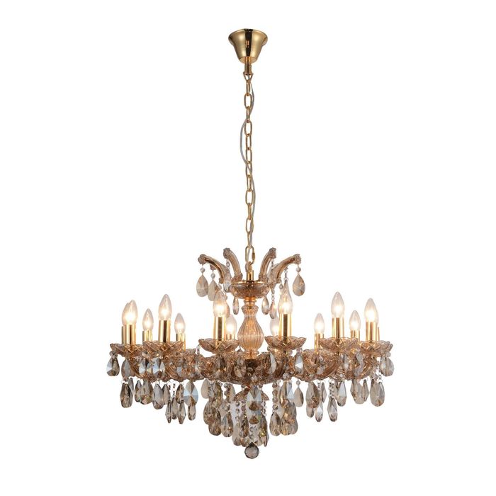 Люстра 1650-14P "Teresia" 14xE14 40W золото 79x79x59 см