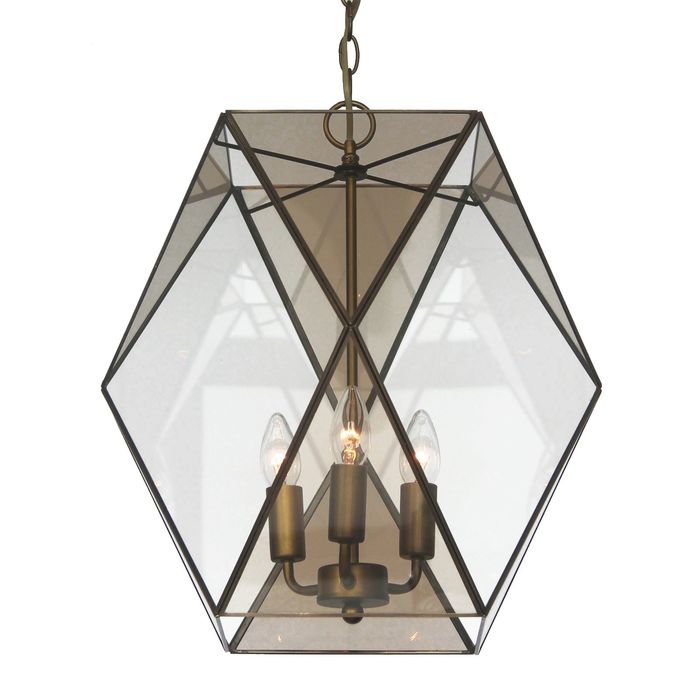 Светильник "Shatir" 3x40Вт E14 бронза 31x31x55см