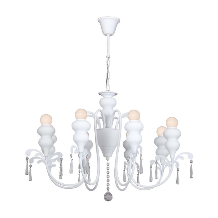 Люстра 1674-8P "Kenia" 8xE14 40W белый 80x80x52 см