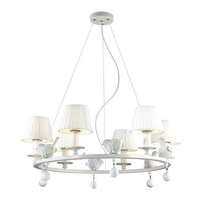 Люстра 1705-6P "Vogel" 6xE14 40W белый 77x77x110 см