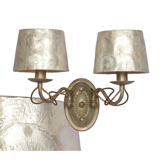 Бра 1302-2W "Cockle" 2xE14 40W античный белый 30x25x28 см