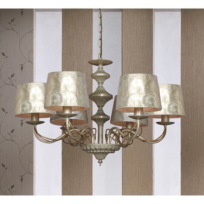 Люстра 1302-6P "Cockle" 6xE14 40W античный белый 62x62x42 см