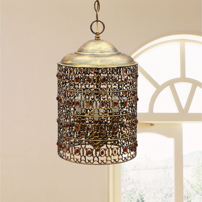 Люстра 3212-3P "Marocco" 3xE14 40W золотисто-черненый 26x26x44,5 см