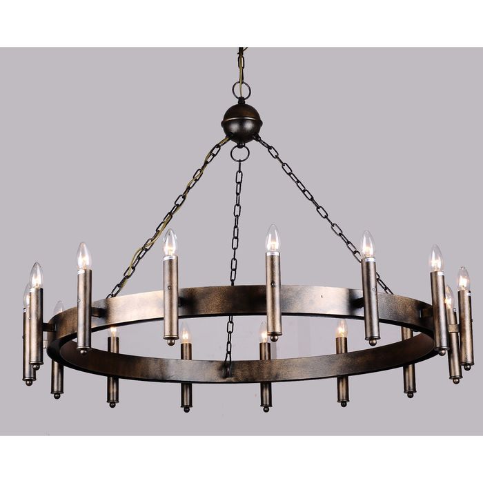 Люстра 1144-15P "Fortezza" 15xE14 60W цвет ковки 112,4x112,4x200 см