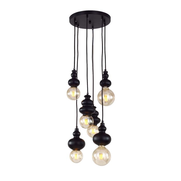 Люстра подвес "Bibili" 6xE27 40W черный 30x30x68 см