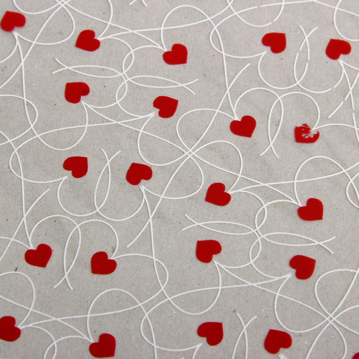 Пленка для цветов "Карамель" белый-красный 700 мм х 8.5 м