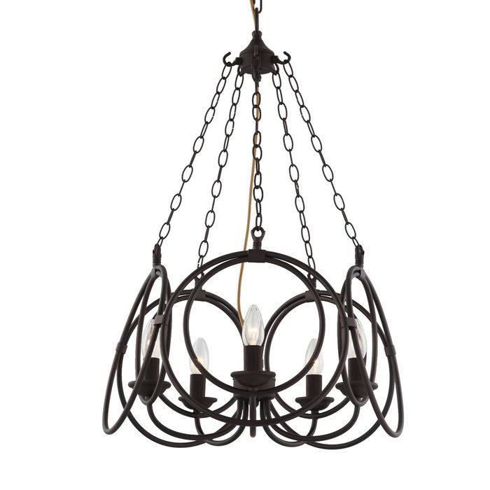 Люстра 1520-5P "Ringe" 5xE14 60W черный 50,3x50,3x44 см