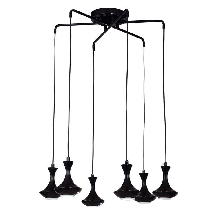Люстра 1727-6P "Leo" 6xMR16 LED 5W черный глянцевый 60x60x78 см