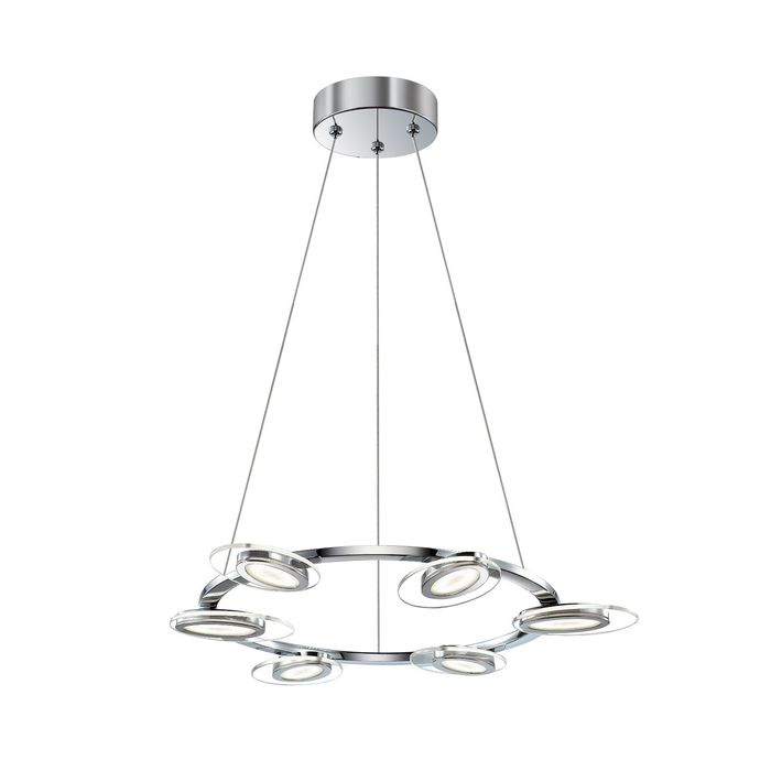 Люстра 1699-6P "Abeli" 6xLED 3W, 4000K хром 57x57x157 см